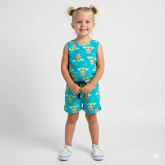 Star Wars Other - Star Wars Girls Blue Character Pajamas Size 3T